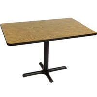Correll 30" x 48" Rectangular Medium Oak Finish Standard Height High Pressure Cafe / Breakroom Table