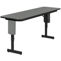 Correll 18" x 72" Montana Granite Finish Premium Laminate Adjustable Height High Pressure Folding Seminar Table with Panel Legs