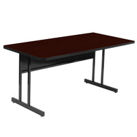 Correll 30" x 60" Rectangular Mahogany Finish High Pressure Top Desk Height Computer and Training Table