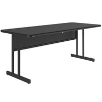 Correll 30 inch x 60 inch Rectangular Black Granite Finish High Pressure Top Desk Height Computer and Training Table