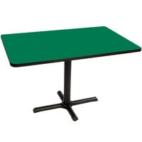 Correll 30" x 48" Rectangular Green Finish Standard Height High Pressure Cafe / Breakroom Table