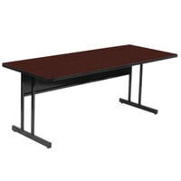 Correll 30" x 72" Rectangular Cherry Finish High Pressure Top Desk Height Computer and Training Table
