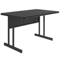 Correll 30 inch x 48 inch Rectangular Black Granite Finish High Pressure Top Desk Height Computer and Training Table