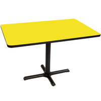 Correll 30" x 48" Rectangular Yellow Finish Standard Height High Pressure Cafe / Breakroom Table