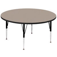 Correll Round Savannah Sand Finish Premium Laminate 19" - 29" Adjustable Height High Pressure Top Activity Table