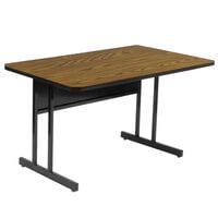 Correll 30" x 48" Rectangular Medium Oak Finish High Pressure Top Desk Height Computer and Training Table