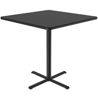 Correll 42 inch Square Black Granite Finish Bar Height High Pressure Cafe / Breakroom Table