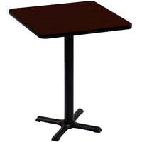 Correll 24" Square Mahogany Finish Standard Height High Pressure Cafe / Breakroom Table