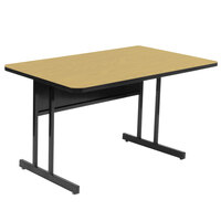 Correll 30" x 48" Rectangular Fusion Maple Finish High Pressure Top Desk Height Computer and Training Table