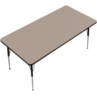 Correll Rectangular Savannah Sand Finish Premium Laminate 19" - 29" Adjustable Height High Pressure Top Activity Table