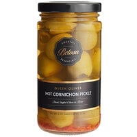 Belosa 12 oz. Hot Cornichon Pickle Stuffed Queen Olives