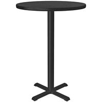Correll 24 inch Round Black Finish Bar Height High Pressure Cafe / Breakroom Table