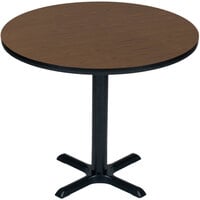 Correll 48 inch Round Walnut Finish Bar Height High Pressure Cafe / Breakroom Table