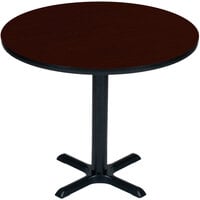 Correll 48" Round Mahogany Finish Bar Height High Pressure Cafe / Breakroom Table