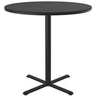 Correll 36" Round Black Finish Bar Height High Pressure Cafe / Breakroom Table