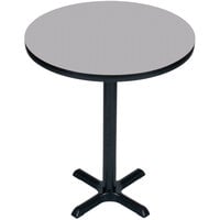 Correll 24 inch Round Gray Granite Finish Bar Height High Pressure Cafe / Breakroom Table