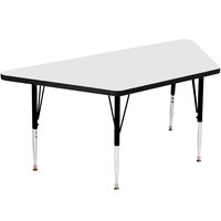 Correll Trapezoid 19" - 29" White Finish Adjustable Height High-Pressure Top Activity Table