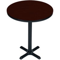 Correll 30" Round Mahogany Finish Bar Height High Pressure Cafe / Breakroom Table