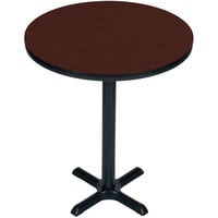 Correll 24 inch Round Cherry Finish Bar Height High Pressure Cafe / Breakroom Table