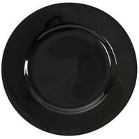 10 Strawberry Street BRB0001 Black Rim 10 3/4 inch Porcelain Dinner Plate - 24/Case