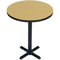 Correll 24 inch Round Fusion Maple Finish Bar Height High Pressure Cafe / Breakroom Table