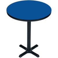 Correll 30 inch Round Blue Finish Bar Height High Pressure Cafe / Breakroom Table