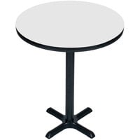 Correll 24 inch Round White Finish Bar Height High Pressure Cafe / Breakroom Table