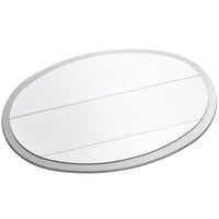 Cawley 1 3/4 inch x 2 1/2 inch Customizable White Premium Metal Oval Nametag