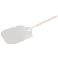 American Metalcraft 14 inch x 16 inch Aluminum Pizza Peel with 21 inch Wood Handle 3714