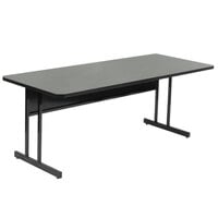 Correll 30 inch x 72 inch Montana Granite Rectangular Premium Laminate Desk Height High Pressure Top Computer Table