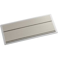 Cawley 1 1/2 inch x 3 inch Customizable Silver Economy Metal Rectangle Nametag