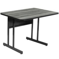 Correll 24" x 36" New England Driftwood Rectangular Premium Laminate Desk Height High Pressure Top Computer Table