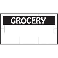 Garvey 1910-85100 1910 Series 3/4 inch x 3/8 inch White / Black GROCERY 1065-Count Three-Line Cross-Cut Pricemarker Label Roll - 16/Pack