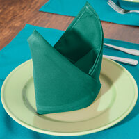Intedge Green 65/35 Polycotton Blend Cloth Napkins, 20 inch x 20 inch - 12/Pack