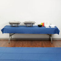 Hoffmaster 220834 50 inch x 108 inch Linen-Like Navy Blue Table Cover - 20/Case
