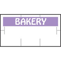 Garvey 1910-85062 1910 Series 3/4 inch x 3/8 inch White / Purple BAKERY 1065-Count Three-Line Cross-Cut Pricemarker Label Roll - 16/Pack