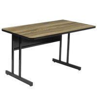 Correll 24" x 48" Colonial Hickory Rectangular Premium Laminate Desk Height High Pressure Top Computer Table