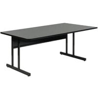 Correll 24" x 36" Rectangular Premium Laminate Montana Granite Adjustable Height High-Pressure Top Computer Table