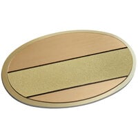 Cawley 1 3/4 inch x 2 1/2 inch Customizable Gold Premium Metal Oval Nametag