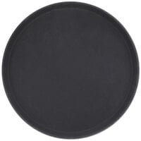 Carlisle 1600GL004 GripLite 16" Black Round Non Skid Serving Tray