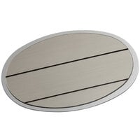 Cawley 1 3/4 inch x 2 1/2 inch Customizable Silver Economy Metal Oval Nametag