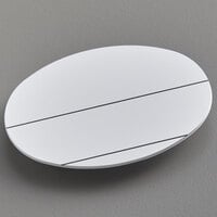Cawley 1 3/4 inch x 2 1/2 inch Customizable White Plastic Oval Nametag
