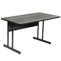Correll 24" x 48" New England Driftwood Rectangular Premium Laminate Desk Height High Pressure Top Computer Table