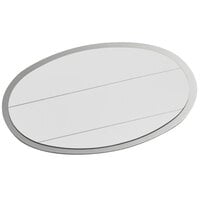 Cawley 1 3/4 inch x 2 1/2 inch Customizable White Economy Metal Oval Nametag
