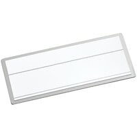 Cawley 1 1/2 inch x 3 inch Customizable White Economy Metal Rectangle Nametag
