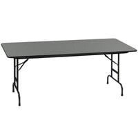 Correll 30 inch x 72 inch Premium Laminate 3/4 inch Montana Granite Adjustable Height High-Pressure Heavy-Duty Folding Table