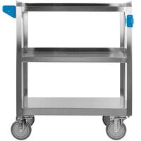 Carlisle UC3031827 3 Shelf Stainless Steel Utility Cart - 27 inch x 18 inch x 32 1/2 inch