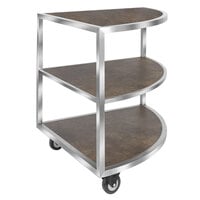 Eastern Tabletop ST5965RS Hub Buffet 31 1/2 inch x 44 1/2 inch x 33 inch 3 Reversible Shelf Corner Extension Table