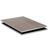 Eastern Tabletop ST5935WPT Hub Buffet 31 7/16" x 22 1/4" x 3/4" Black / Grey Grain Reversible Drop-In Tile