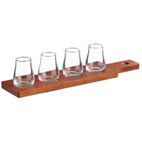 Acopa Dual-Sided Flight Paddle with Whiskey Tasting Glasses